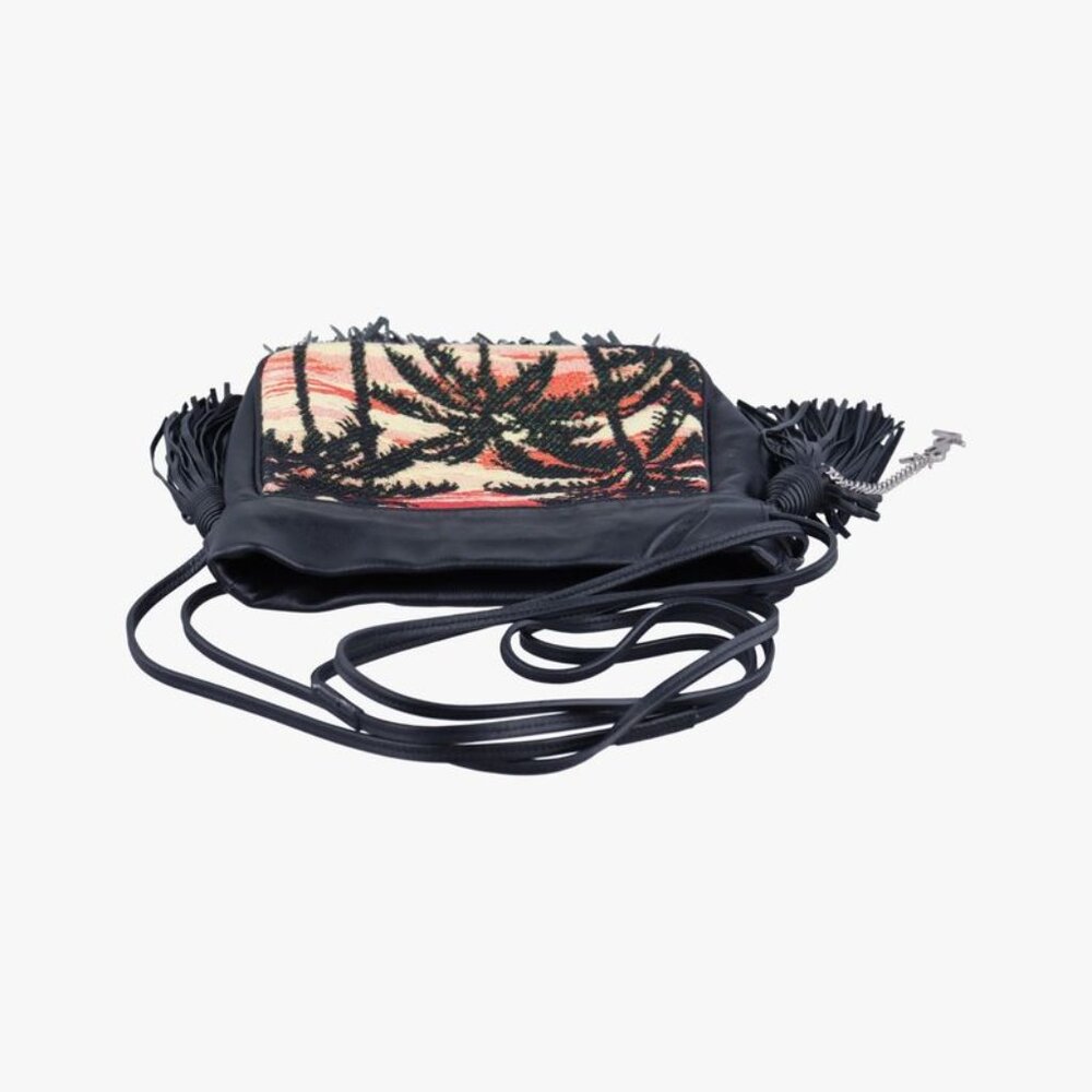 Saint Laurent Yves Helena Fringe Bucket Multicolor Canvas Shoulder Bag - Picture 5 of 10